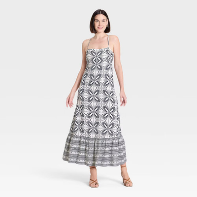 #ad #ad Women Open Back Maxi Dress A New Day Cream L $13.99