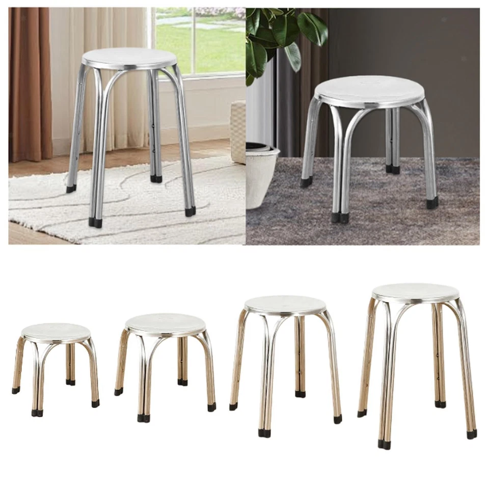 Stacking Stool Stainless Steel Classroom Stools for Garden Indoor Outdoor - Image 2 of 2
