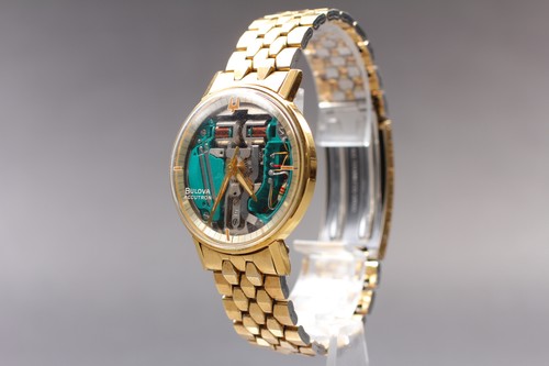 Vintage 1967 #316 [N MINT] Bulova Accutron Spaceview 214H Gold Watch From JAPAN