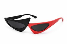 Vaulted Skulls  Co Triangle Sunglasses  Retro 80s Standard, Red and Black