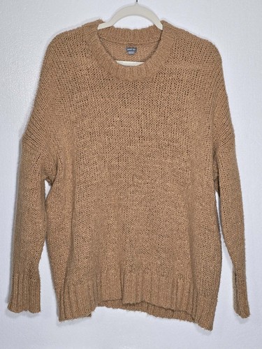 🤎🧶 Aerie Alpaca Blend Knit Sweater Women’s XS Tan Cozy Crewneck - Picture 1 of 4