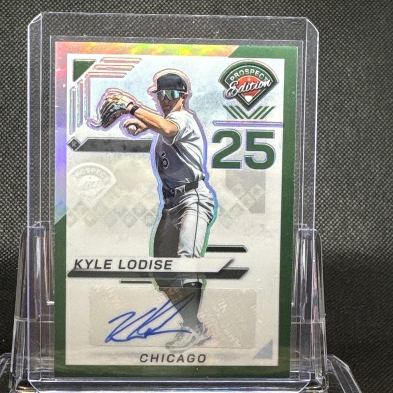 2025 Panini Prospect Edition Kyle Lodise #66 Green Prizm Signatures Auto