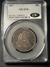 1857 Seated Liberty Half Dollar CACG XF45