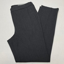 Talbots Womens Pant sz 10 Gray Flat Front Mid Rise Slim Leg Ankle Stretch NEW