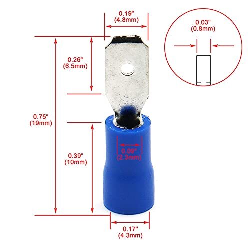 FDD2-187 4.8mm Female Spade Pre-Insulated Electrical Crimp Terminal - View #5