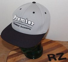 VERY NICE PREMIER BASEBALL ACADEMY PLANO TEXAS HAT GRAY & BLACK SIZE S/M EUC H9