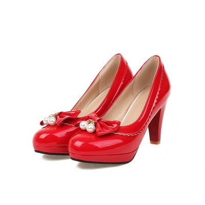 mid heel platform pumps