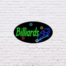 LED Billiards  Light-up Sign  15"H x 27"W x 2"D