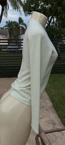BRUNELLO CUCINELLI CASHMERE LIGHT GREEN LONG SLEEVE SWEATER Sz S MADE IN ITALY - 第 11/19 張圖片