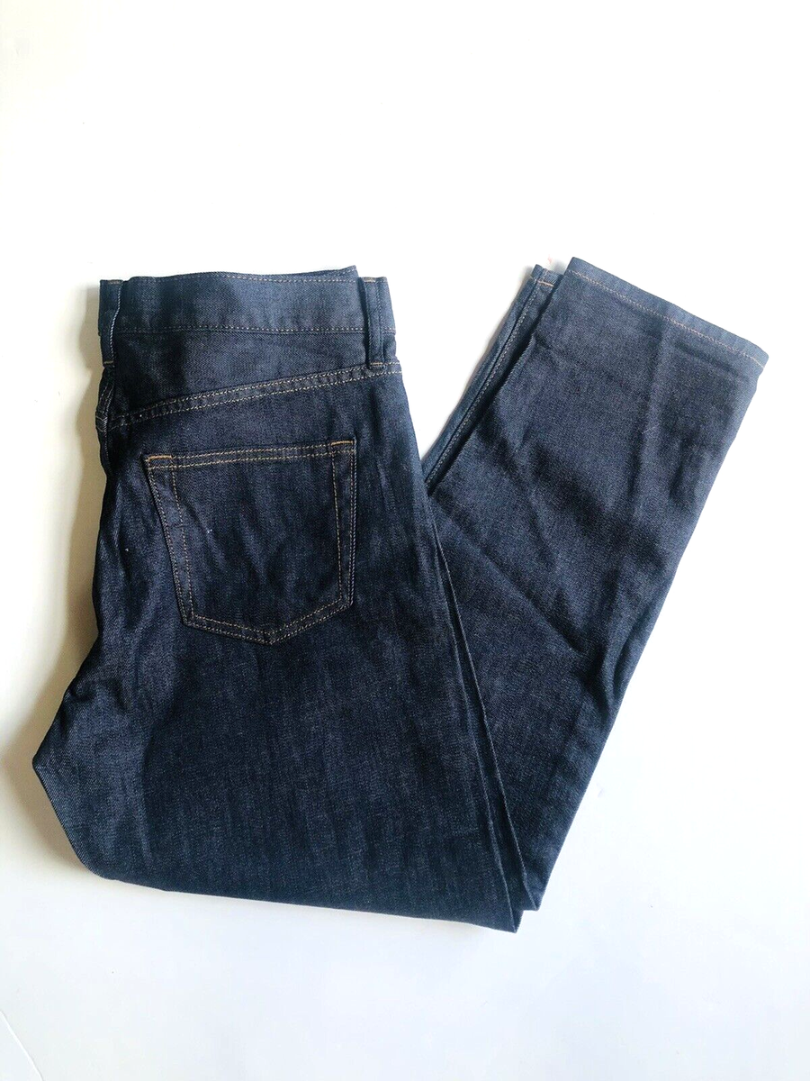 New Uniqlo Slim Boyfriend Tapered Jeans Womens 28 Blue Dark Wash