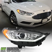 2017-2020 Ford Fusion Halogen w/LED DRL Projector Headlight Headlamp - Passenger