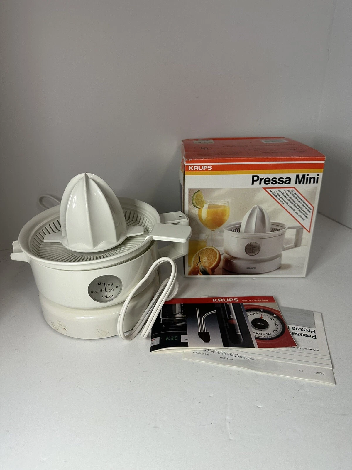 Krups Pressa Mini Electric Citrus Juicer 12oz Model 292 TESTED & WORKS!