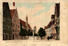 CPA AK Rothenburg - Herrnstrasse mit Franziskanerkirche GERMANY (918582)