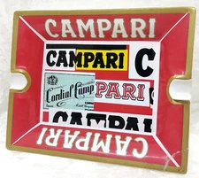 Vintage Campari Cigarette Ashtray Mid Century Munari Advertisement *Repaired
