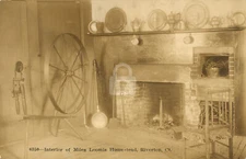Interior of Miles Loomis Homestead, Riverton, Ct. RPPC Photo Postcard Copy