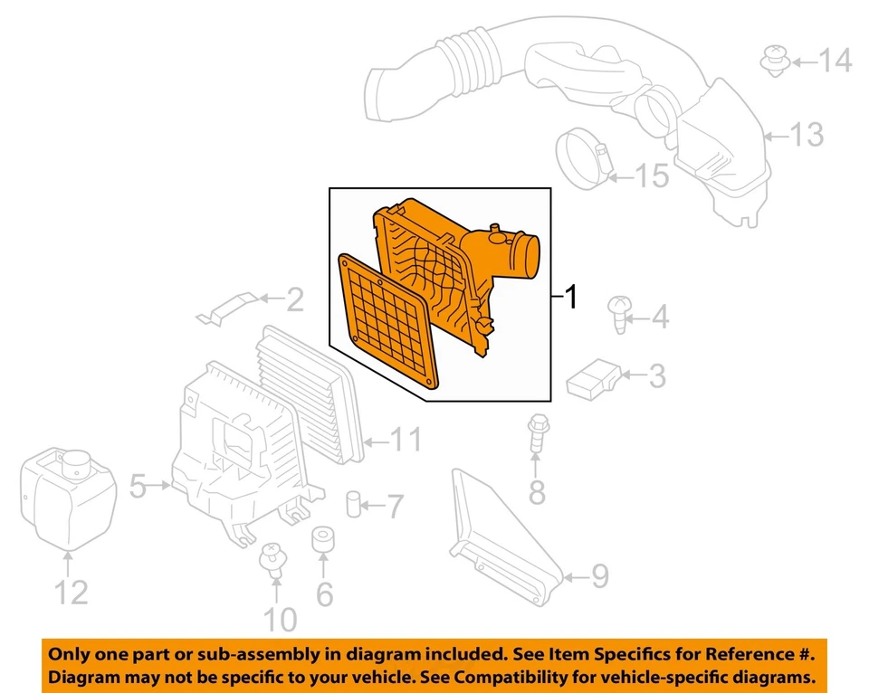 Used Air Cleaner Assembly fits: 2015 Subaru Legacy 2.5L w/PZEV Grade A - Image 3 of 4
