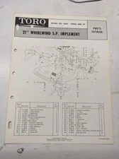 TORO PARTS CATALOG LIST BOOK MANUAL 21” WHIRLWIND SP IMPLEMENT 20311 1968