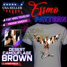 Essmo™ Desert Camouflage Brown Pattern Heat Transfer Vinyl HTV T-Shirt Iron SP02