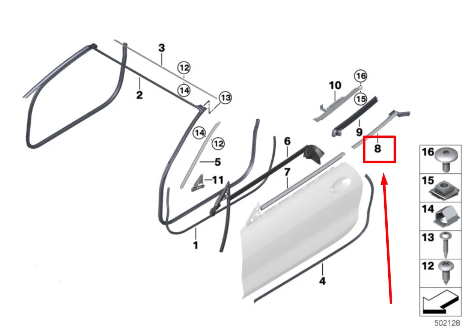 NEW BMW 8 CABRIO G14, F91 REAR LEFT WAISTLINE COVER 51357456061 