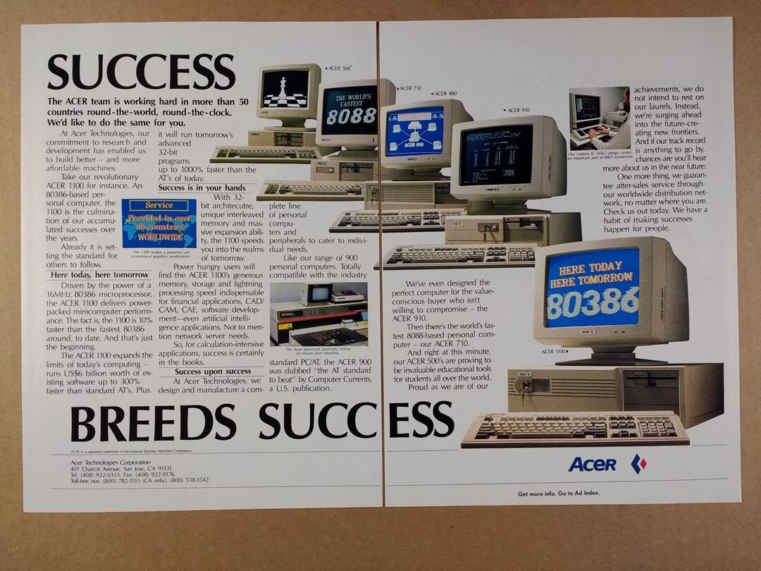 1987 Acer 1100 910 900 710 500 Computers vintage print Ad | eBay