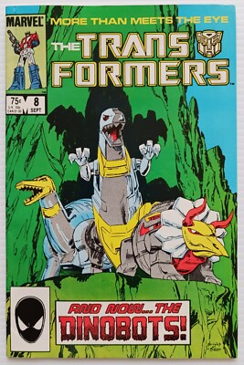 1985 Marvel Comics Transformers #8 Dinobots Intro Stand- Sleeve NM Worth Grading