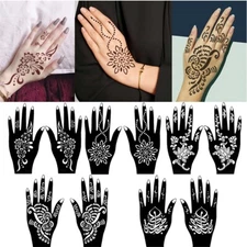 10 Sheets Body Art Henna Templates Tattoo Stencils India Temporary Decal Kit
