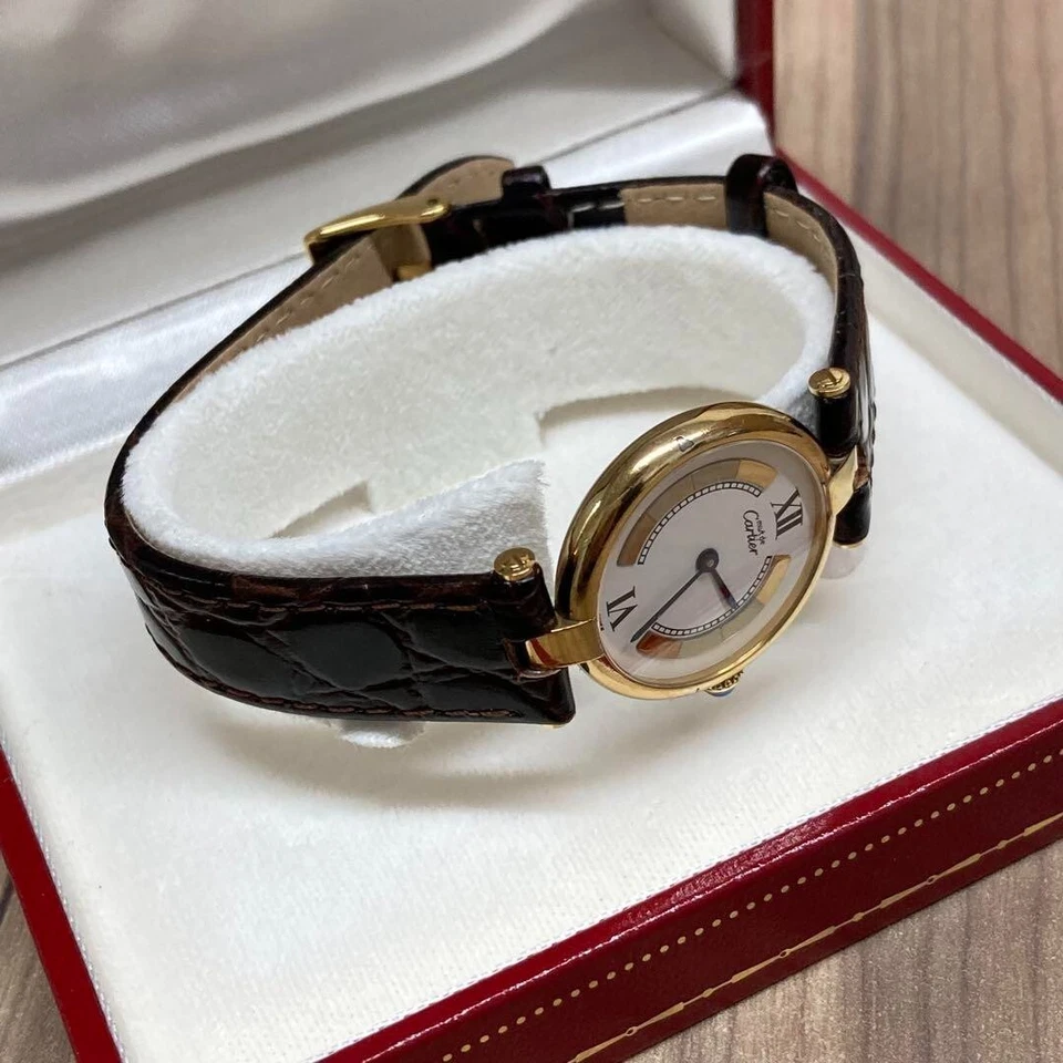 CARTIER Must Vendome Vermey Trinity 590003 Watch Black Quartz, Boys, White Dial - Image 3 of 4