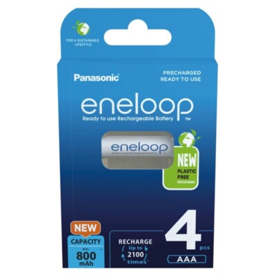 4 x Eneloop AAA batteries 800mAh Rechargeable Ni-MH HR03 Phone 4 Pack BK-4MCCE