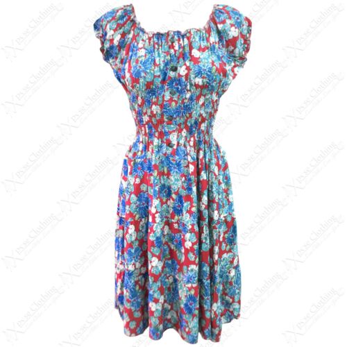 NEW WOMENS DITSY FLORAL PRINT TIERED DRESS SLEEVELESS SKATER LADIES SUMMER LOOK - Picture 130 of 171
