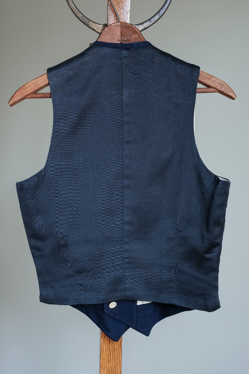 Rare Vtg 1930s Navy Bond St Stripe Double-Breasted Peak