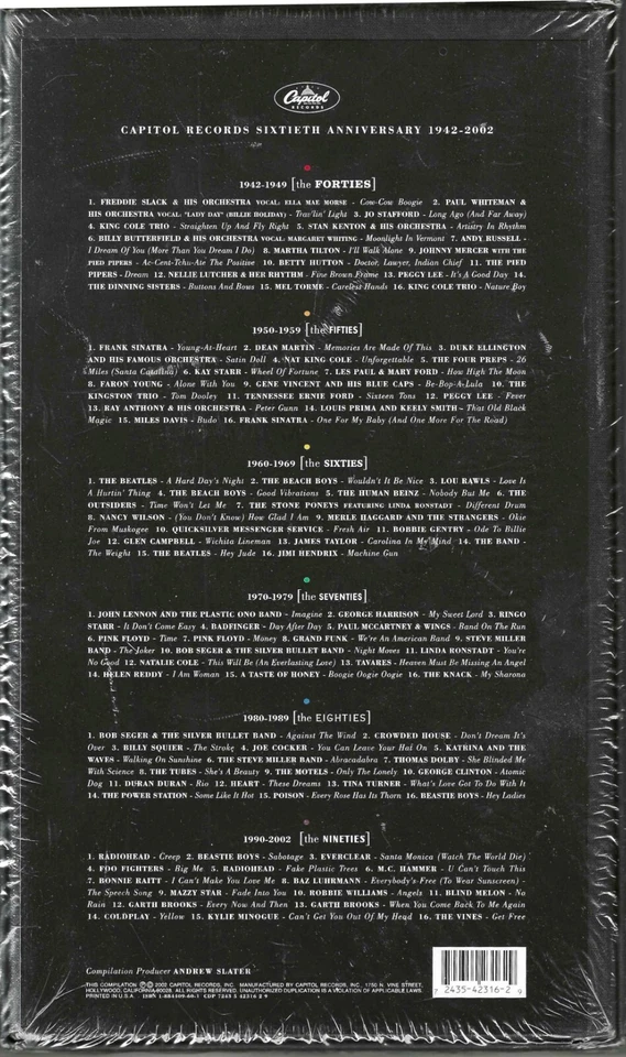 CAPITOL RECORDS 60TH ANNIVERSARY CD BOXED SET 1942-2002 –STILL SEALED –FREE SHIP - Image 2 of 2