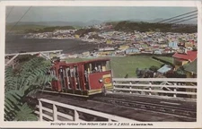 RPPC Postcard Wellington Harbor from Kelburn Cable Car  NZ New Zealand 