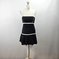 Urban Outfitters - Kimchi Blue Faye Linen Mini Dress - Black - Large