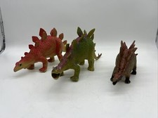 Lot of 3 Vintage Stegosaurus Made in China Dinosaur Toy Figure