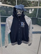 Disney Parks Sequin Varsity Jacket Girls Large Blue Disneyland Resort 60th