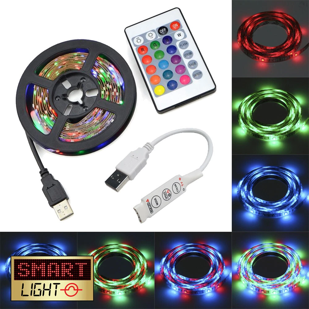 USB Powered 5V RGB LED Strip Light Backlight LCD TV PC Computer Case Monitor | eBay