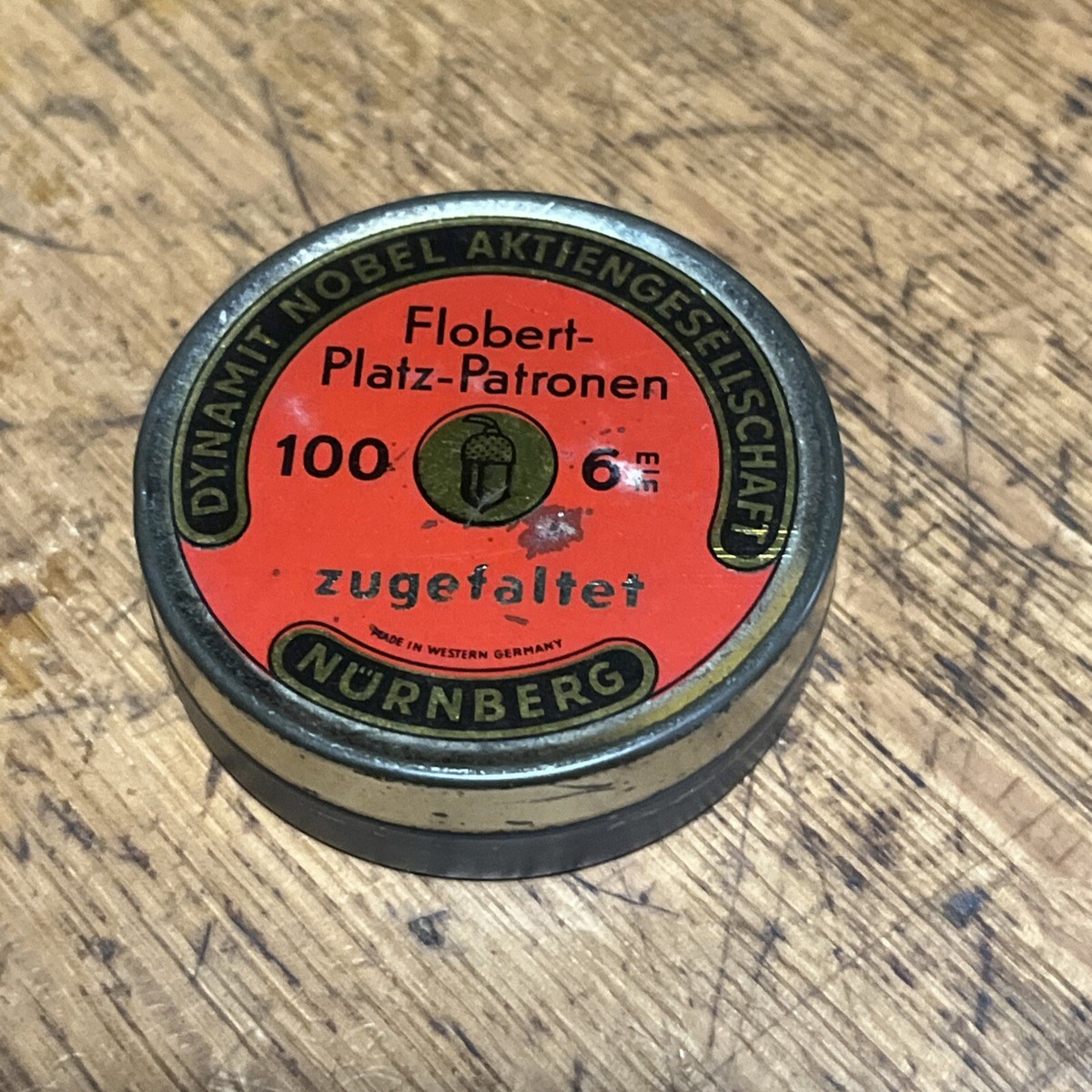 Vintage Flobert-Patronen Spitzkugel 6mm Collectible Tin (EMPTY