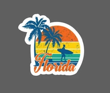 Florida Sticker Beach Vintage Waterproof Ocean Tropical Surf Gift NEW