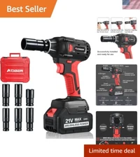 Powerful 21V Impact Wrench with 4.0Ah Battery & 6 Sockets - Ergonomic Design