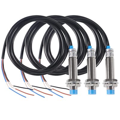 3Pcs LJ12A3-4-Z/AX M12 Inductive Proximity Switch Sensor Detection NPN NC DC ...