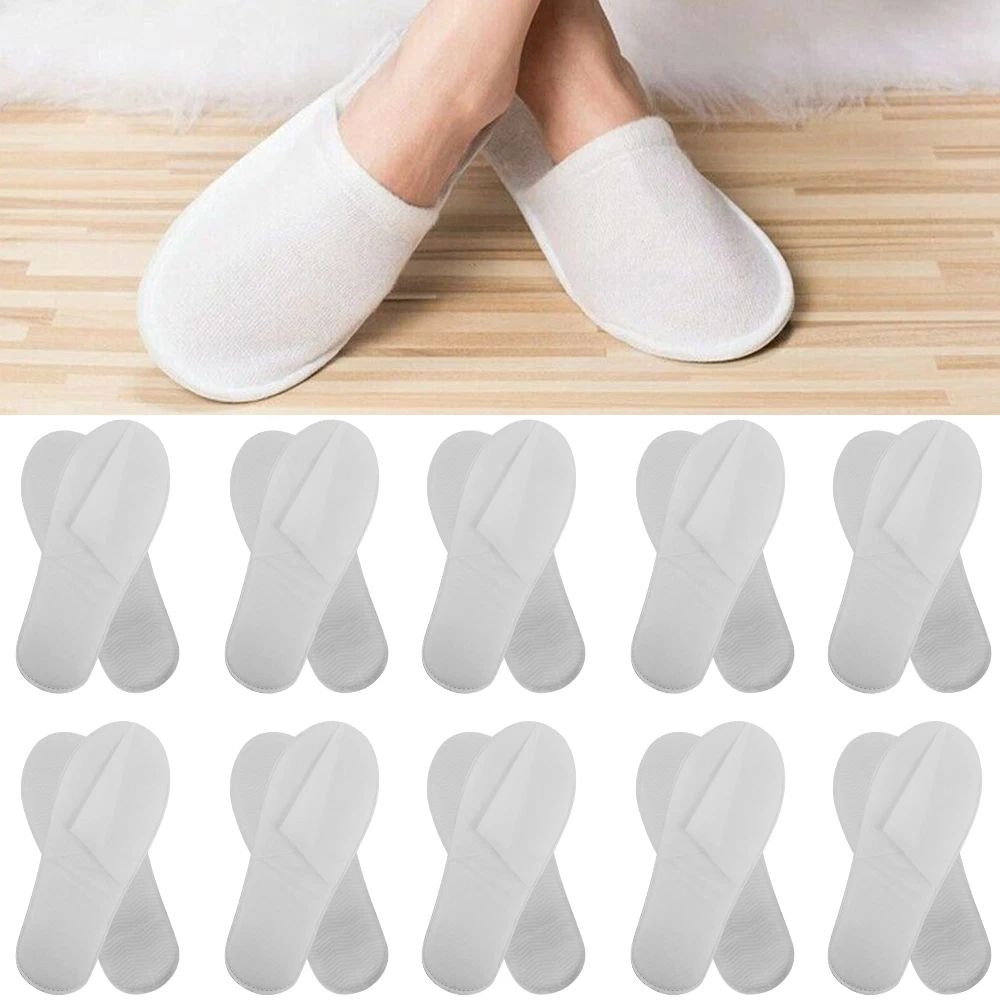 SAOLA Lotto 5 100 paia ciabatte ospiti spa hotel punta chiusa spugna tipo monouso