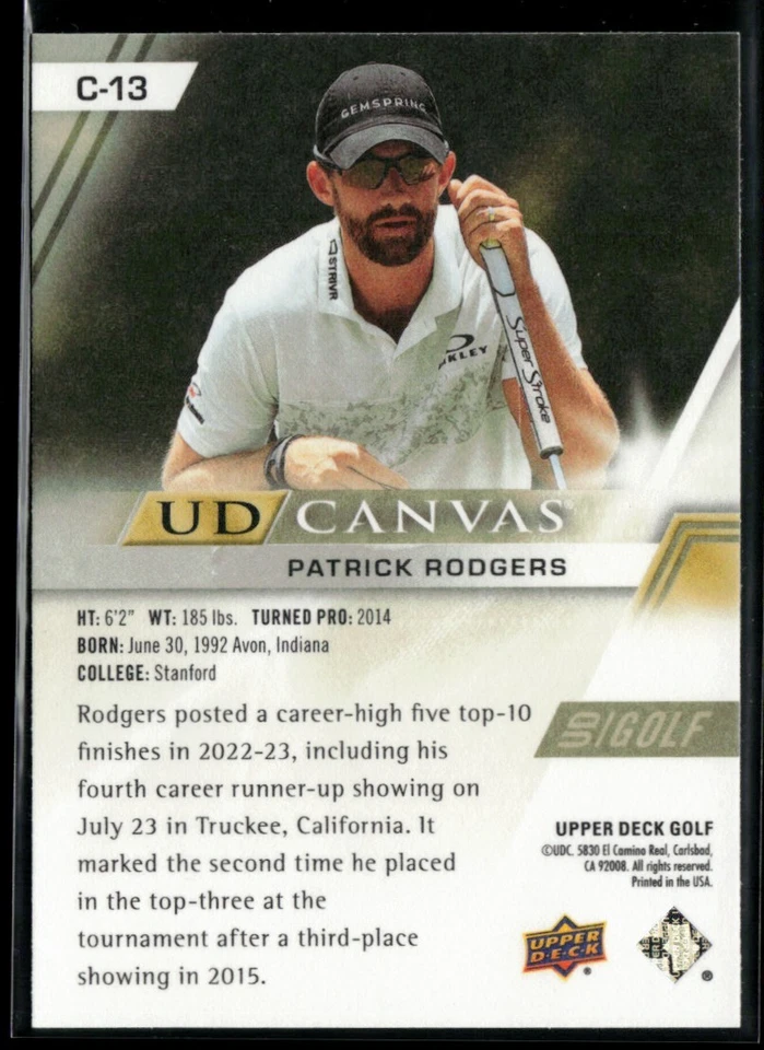 2024 Upper Deck UD Canvas #C-13 Patrick Rodgers - Image 2 of 2