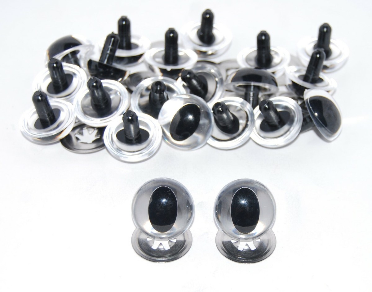 Sassy Bears 7.5mm Clear Cat Safety Eyes - 10 Pairs For Stuffed Animals & Crafts