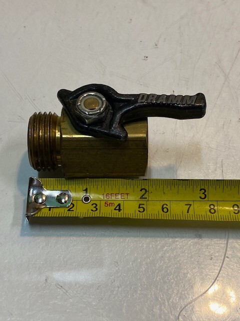 Dramm Shut-Off Valve 2" L 26mm Thread 19mm ID 32mm OD