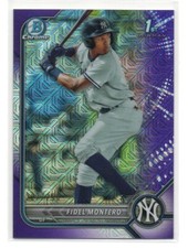 2022 Bowman Chrome Mega Purple Refractor Fidel Montero 227/250 1st Card Yankees