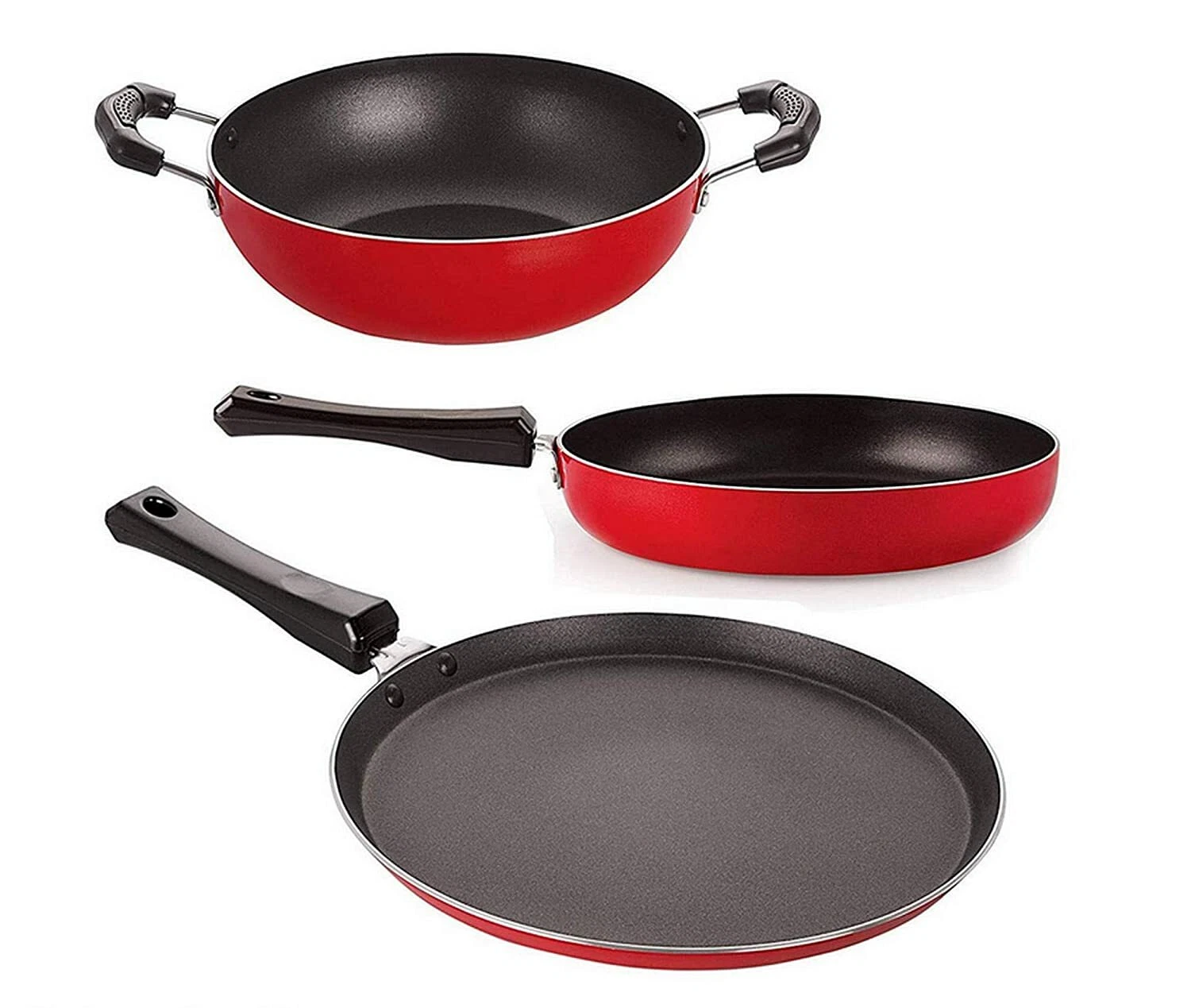 Non-Stick Aluminium Mini Cookware Set - Tawa Fry Pan & Kadhai