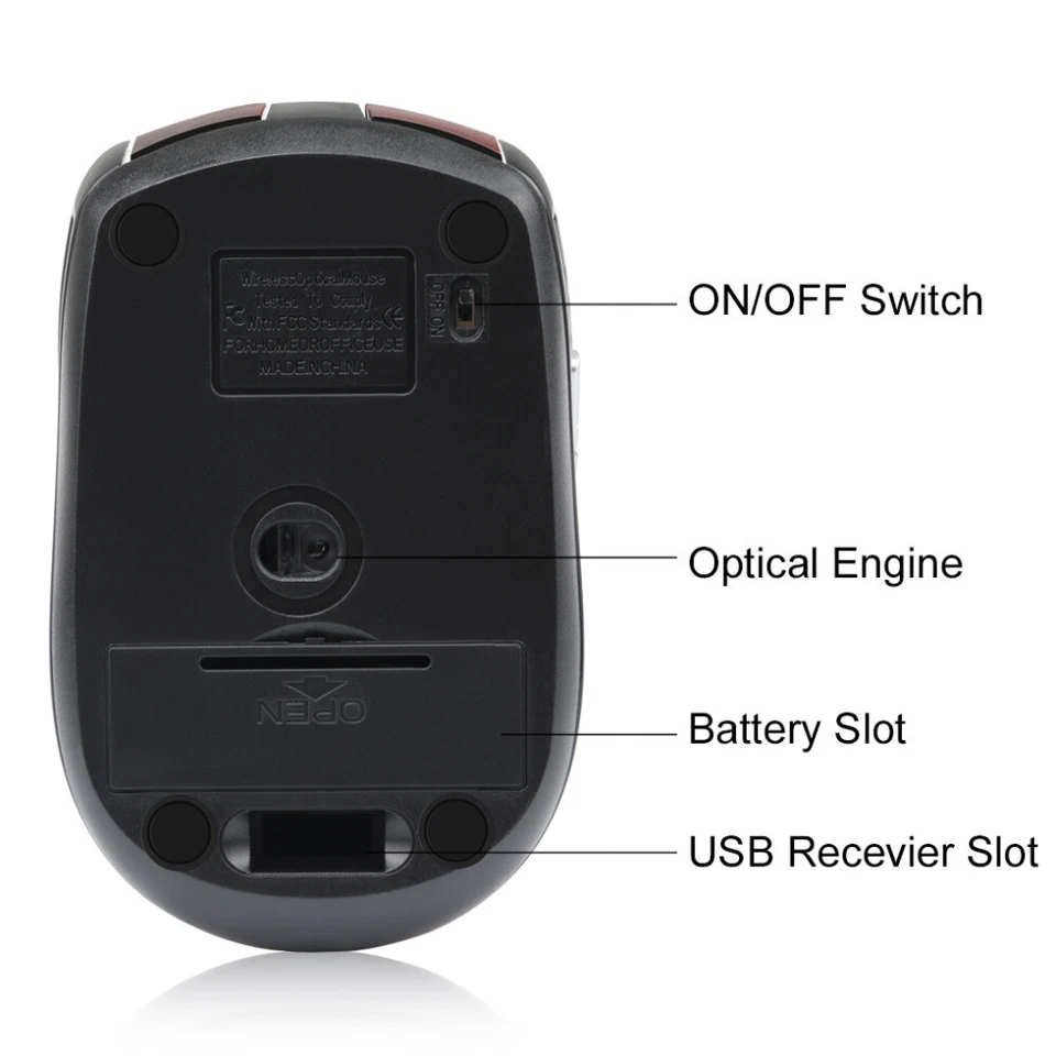 2 Wireless Optical Mouse Mice 2.4GHz USB Receiver For Laptop PC Computer DPI USA - Image 4 of 4