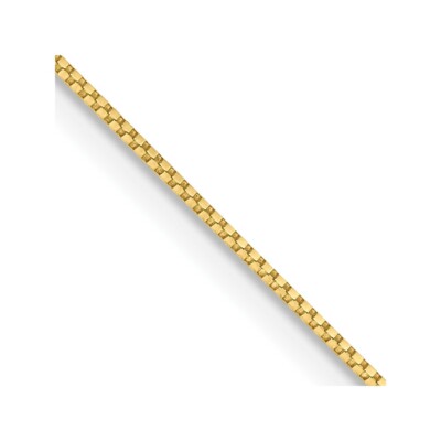 Echte 10kt Gelbgold 0,7 mm Box Kette; 22 Zoll