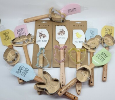 #ad Rae Dunn Easter Spatula Cookie Cutter Set Gift NEW $13.19