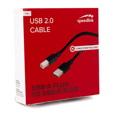 Speedlink USB 2.0 A auf USB B Stecker 1,8m Kabel Daten High Speed Drucker 332